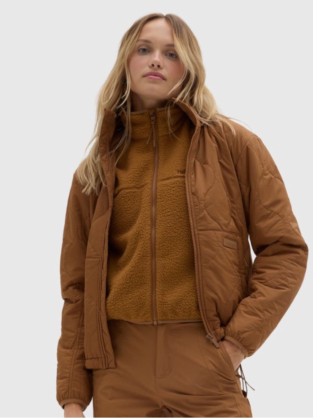 NEW Halfdays Chapelle Water Repellent Fleece Jacket in Nubuck - Picture 5 of 8